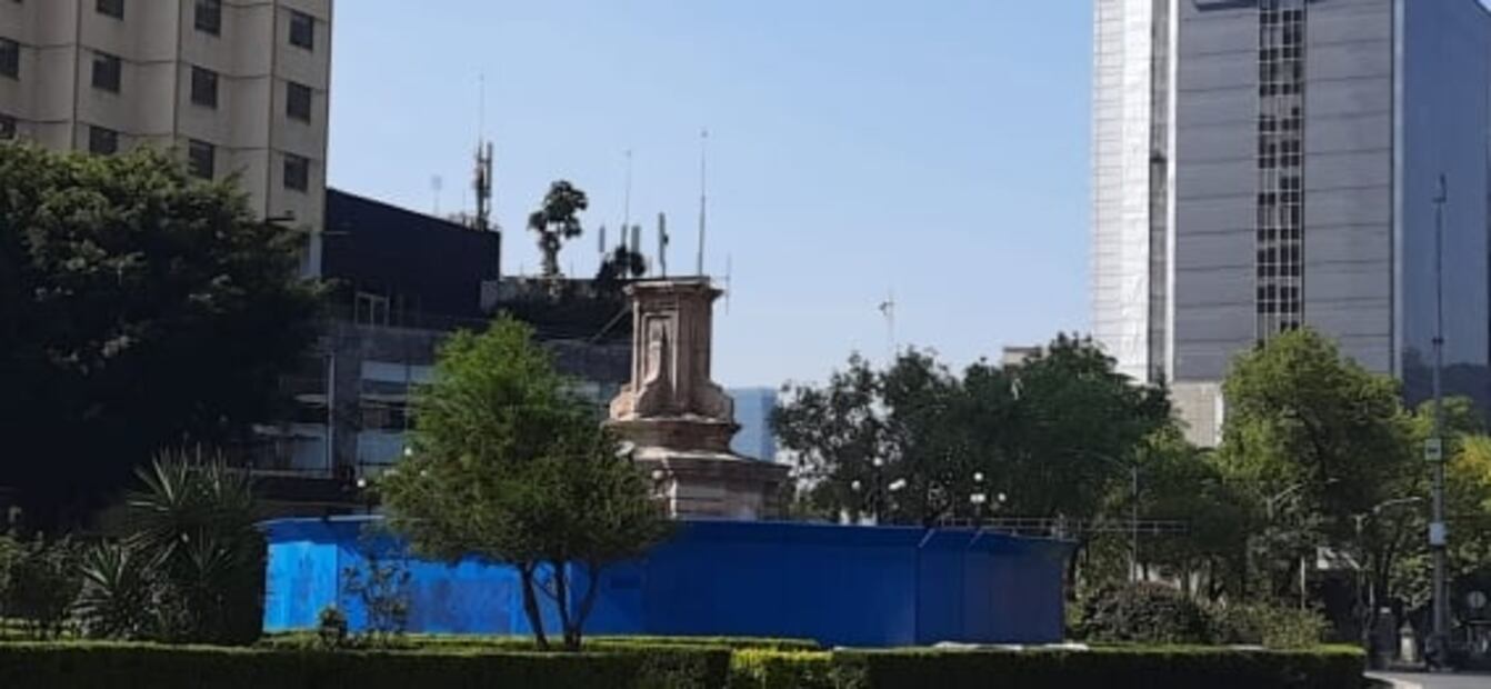 Retiran monumento a Colón para ser restaurado