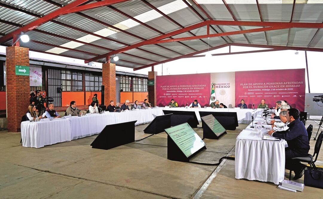 El presidente Andrés Manuel López Obrador pidió perfeccionar el censo de los damnificados por el desbordamiento del río Tula. Foto: Presidencia