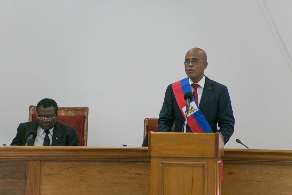 Michel Martelly, en su discurso de despedida, llamó a la unidad para superar las dificultades que enfrenta la nación (Foto: EFE)