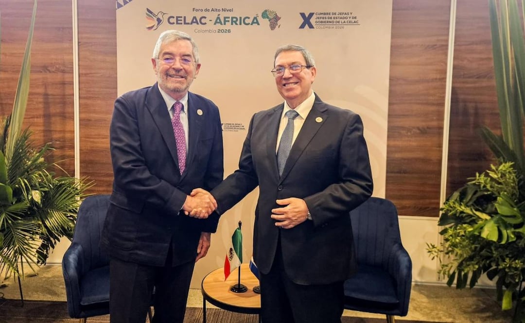 El canciller Juan Ramón de la Fuente junto a su homologo de Cuba, Bruno Rodríguez (20/03/2026). Foto: Especial