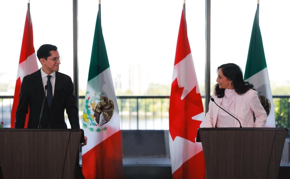 Roberto Velasco, titular de la SRE, durante reunión con la ministra de Asuntos Exteriores de Canadá, Anita Anand (17/07/2026). Foto: Especial