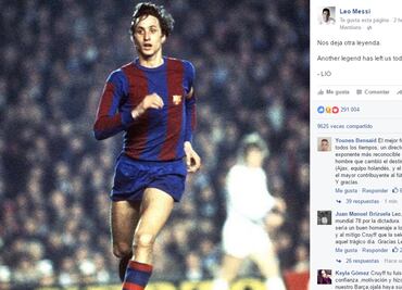 Messi: "Nos deja otra leyenda"