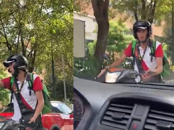 "Se pasó el alto y me pegó en la moto", repartidor da su versión tras ser detenido por agredir a conductor en Polanco