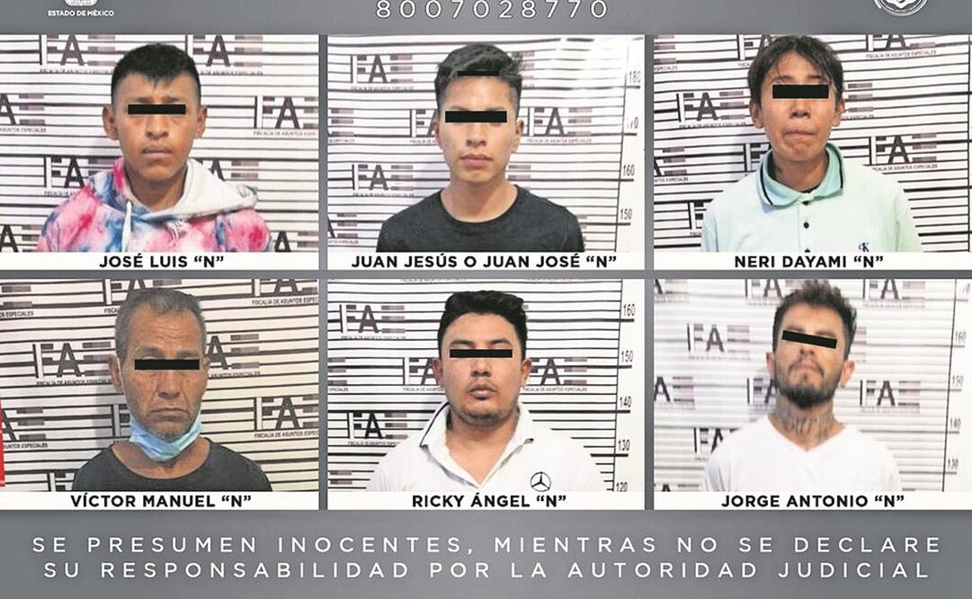 Autoridades de la fiscalía informaron que los seis adultos y dos menores de edad detenidos en el municipio de Villa del Carbón tenían drogas en su poder. Foto: Especial