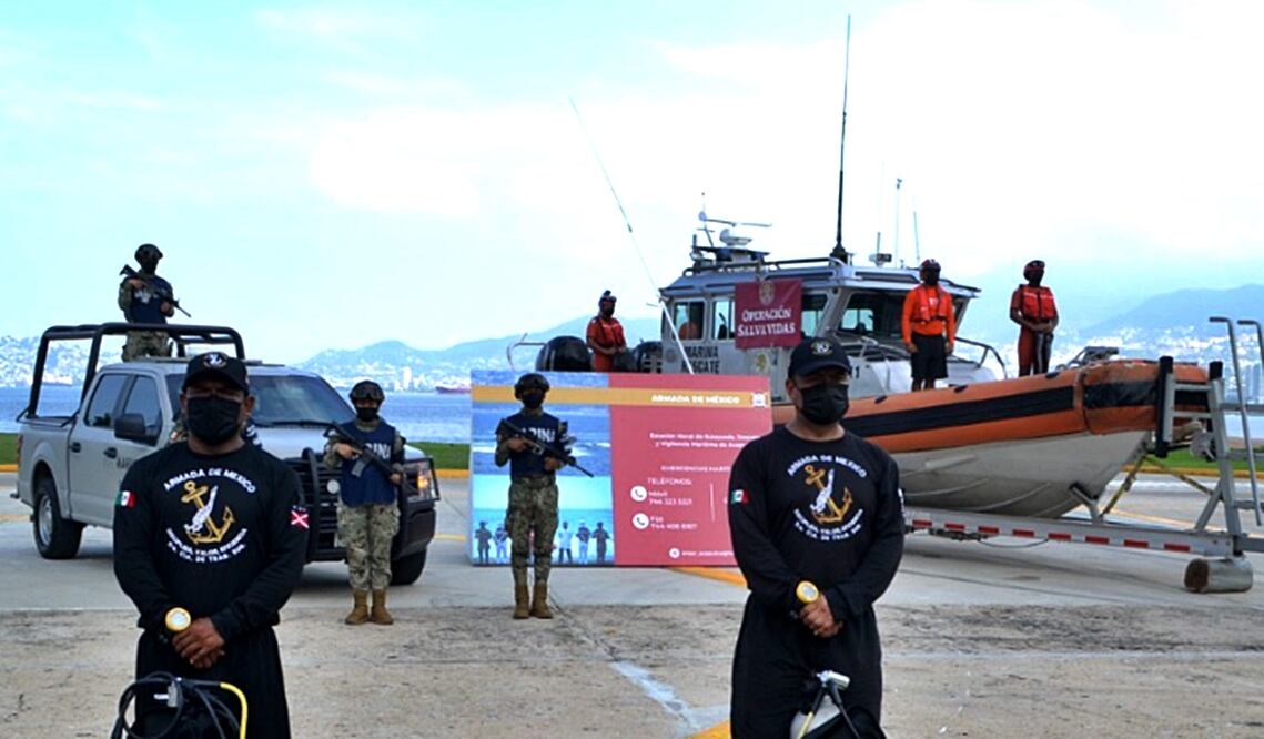 Los elementos desplegados están apoyados de 365 unidades, de las cuales 47 son buques, encargados de la vigilancia en ambos litorales. Foto: especial