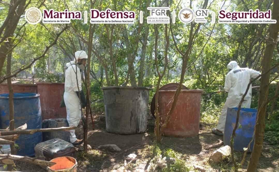 Narcolaboratorio de "Los Mayos" en Durango. Foto: Especial