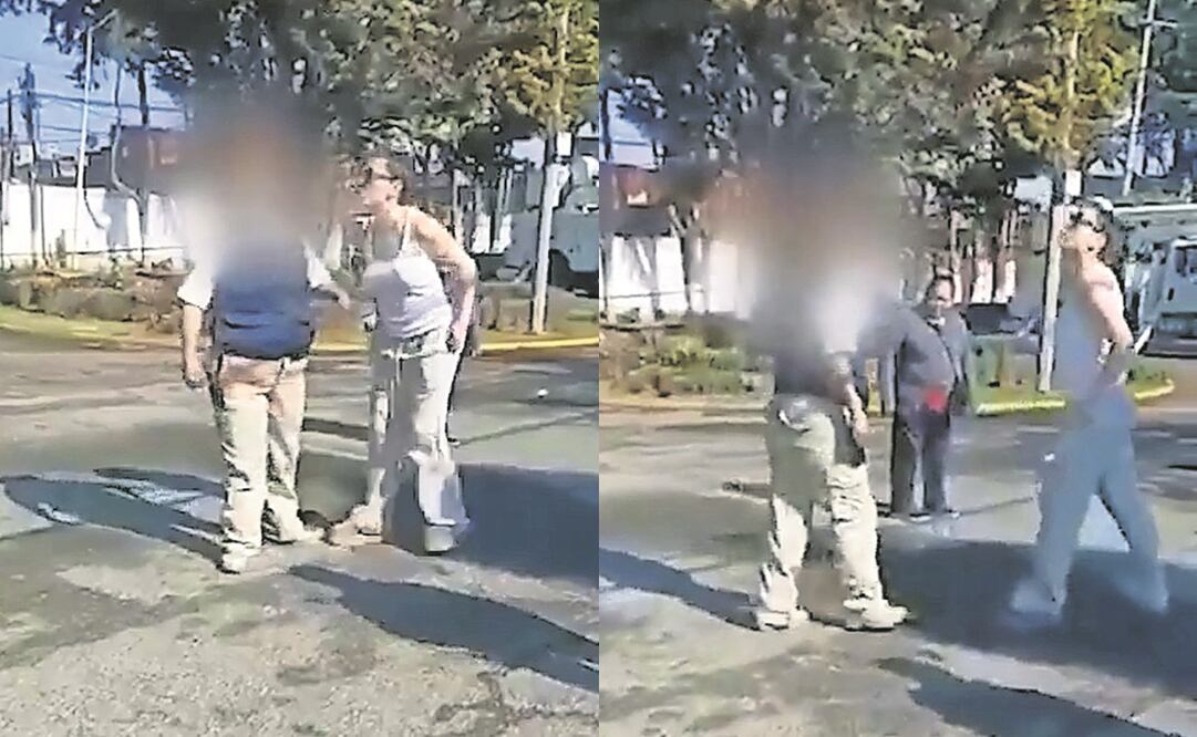 Patricia “N” escupió en la cara a la guardia porque no le permitió la entrada a una de sus empleadas domésticas.  Foto: Captura de video 