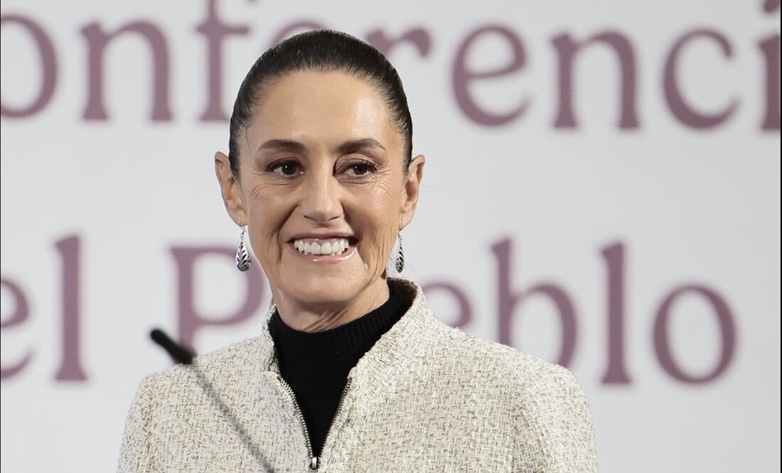 La presidenta Claudia Sheinbaum durante la mañanera del 24 de julio de 2025. Foto: EFE