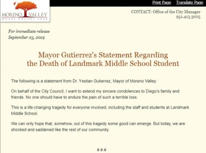 Muere niño de 13 años tras recibir golpiza de compañeros en escuela de California