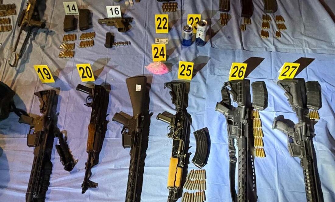 Aseguran 10 armas de fuego, droga y equipo táctico tras cateo de domicilio en Guaymas (25/05/2025). Imagen Ilustrativa. Foto: Especial