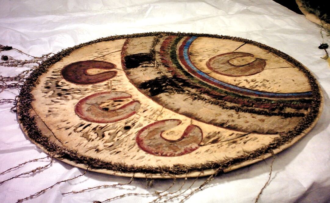 The shield is made with feathers and jaguar skin - Photo: File photo/EL UNIVERSAL