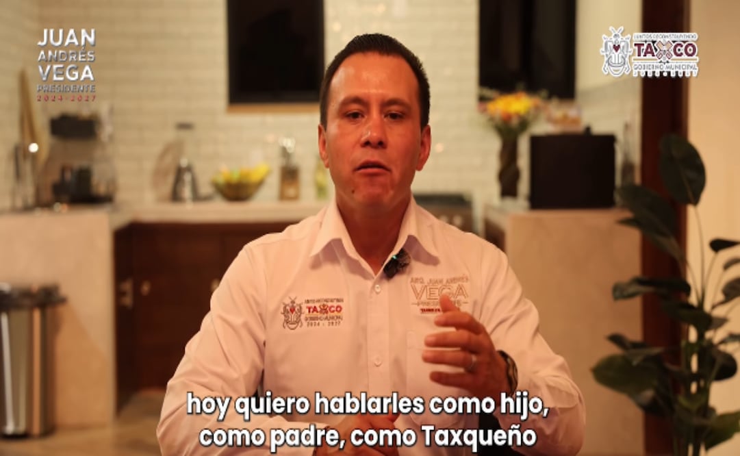 Taxco; alcalde Juan Andrés Vega. Foto: Captura de pantalla