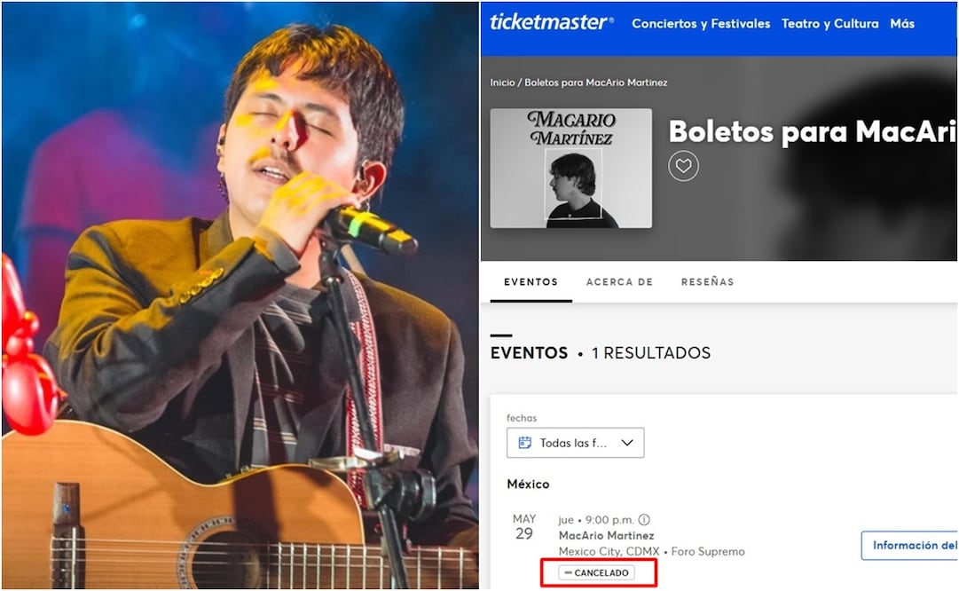 Macario Martínez es un joven de 23 años. Foto: Instagram y Ticketmaster