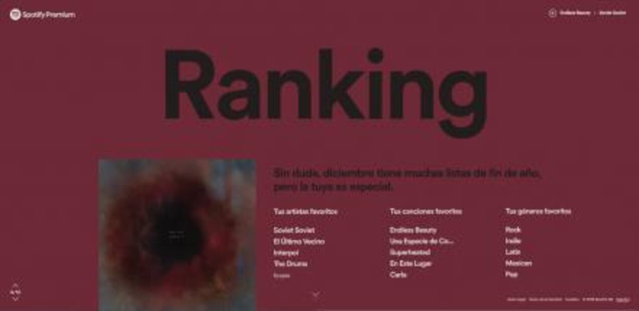 Spotify crea playlist con tus canciones más escuchadas del 2018