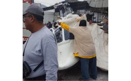 Helicóptero se desploma en gasera de Tlalnepantla; reportan un herido