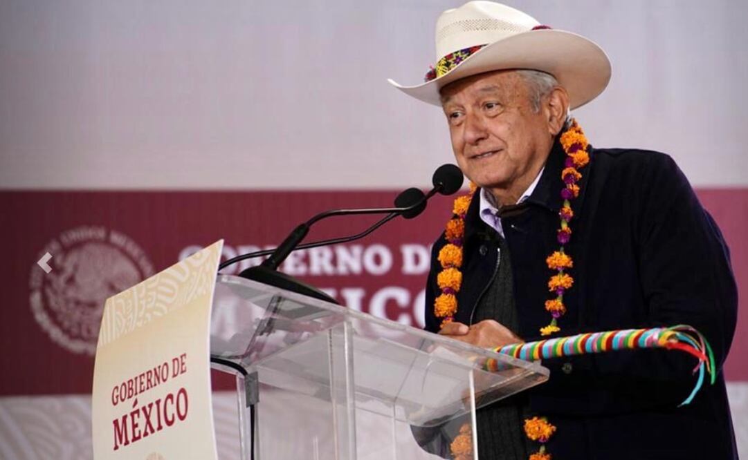 El Presidente López Obrador sostuvo un diálogo con los pueblos otomí, náhuatl, totonaco y tepehua, desde Pahuatlán, Puebla. Foto: Presidencia