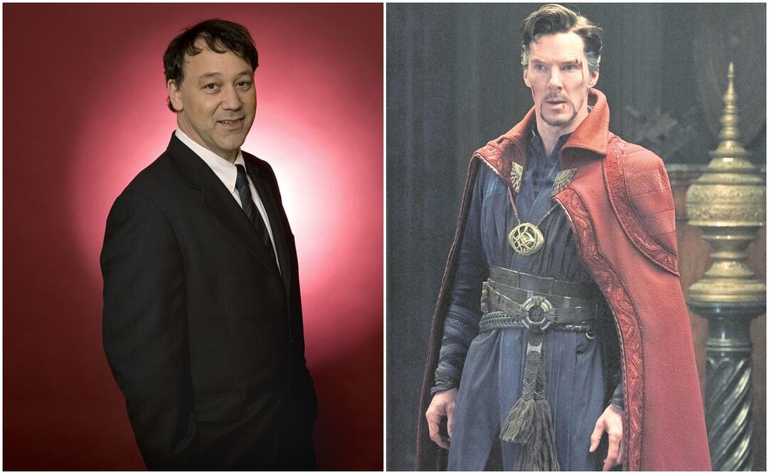 Sam Raimi y Benedict Cumberbatch en su personaje como Doctor Strange. Fotos: