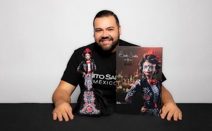 Benito Santos viste a la nueva muñeca Barbie Día de Muertos