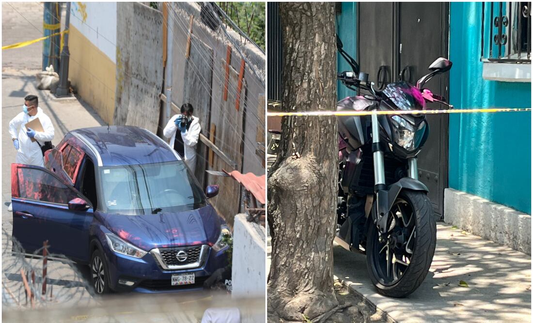 Motocicleta y camioneta presuntamente involucrados en asesinato de colaboradores de Clara Brugada. Foto: Rafael García y Francisco Rodríguez/ EL UNIVERSAL