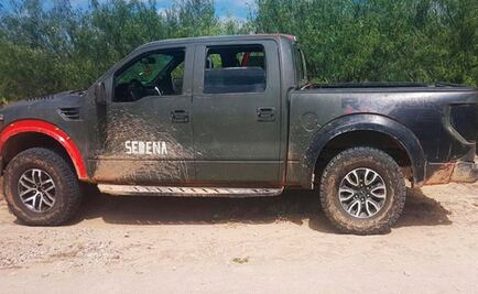 Aseguran camioneta "clonada" tipo militar en Nuevo Laredo