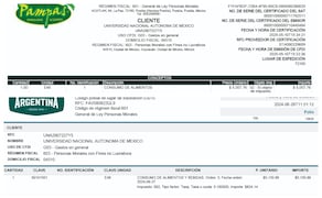 Ejemplos de facturas de consumo de alimentos de Benito Taibo en
restaurantes por más de 5 mil pesos que se cargaron a la UNAM.