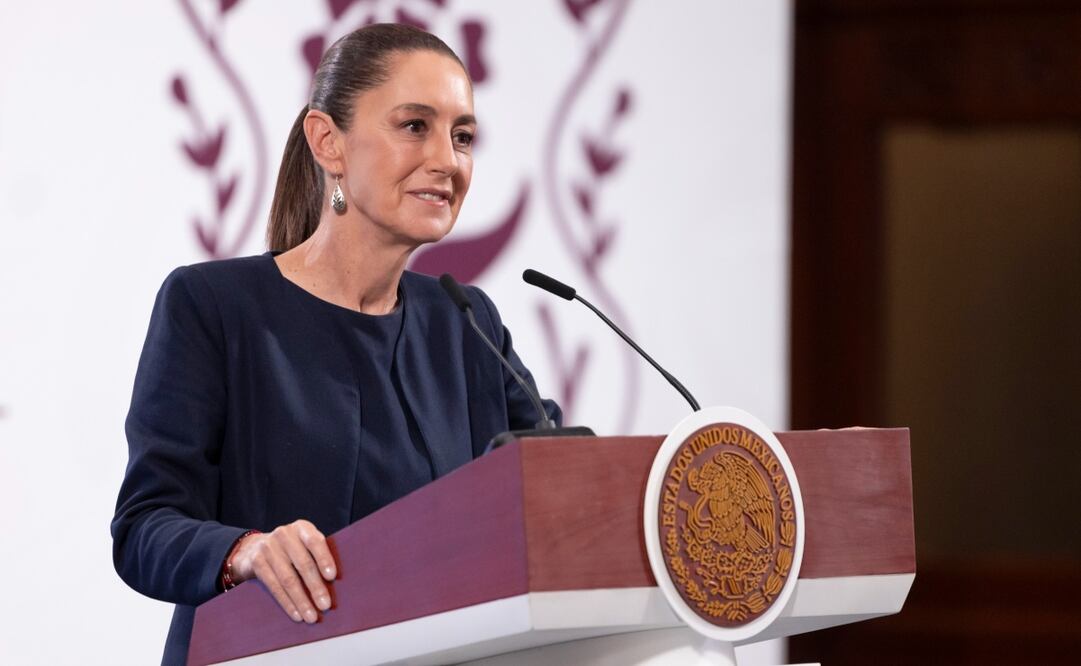 Claudia Sheinbaum en su conferencia matutina del 15 de mayo de 2025. Foto: Presidencia
