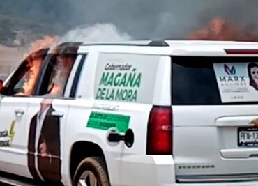 Indígenas prenden fuego a camioneta del dirigente del Verde en Michoacán