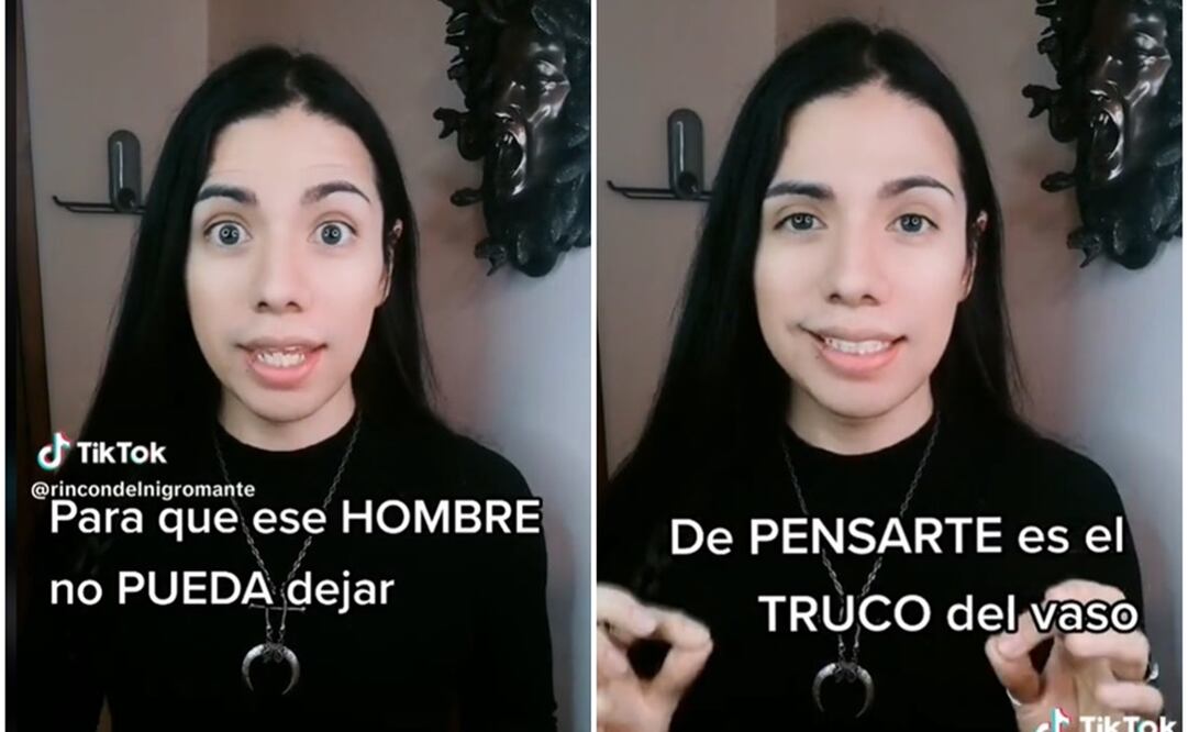 Influencer muestra ritual. Foto: Captura de TikTok @rincondelnigromante