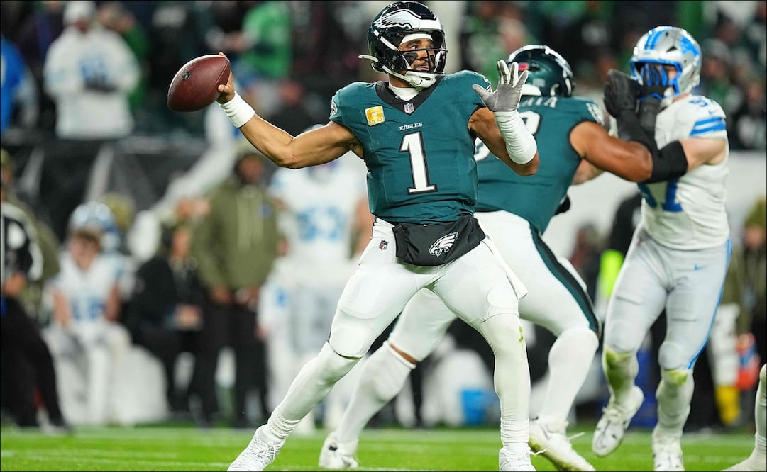 Jalen Hurts lideró a los Eagles al triunfo sobre Lions / Foto: AFP