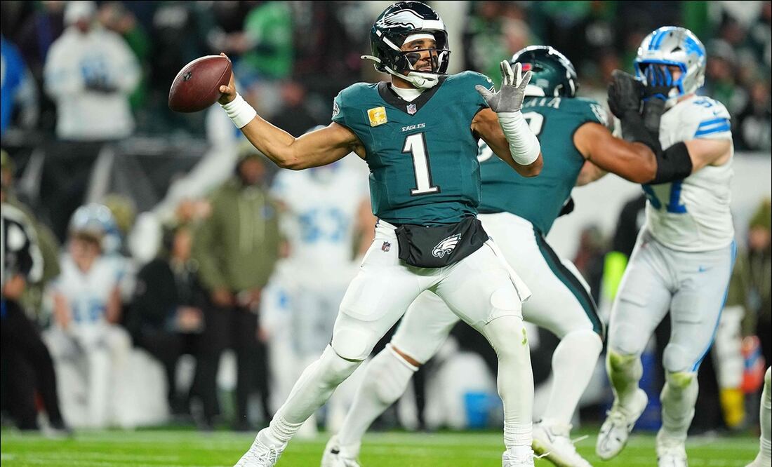 Jalen Hurts lideró a los Eagles al triunfo sobre Lions / Foto: AFP