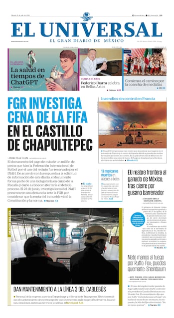 Portada impresa del 25 de julio de 2026