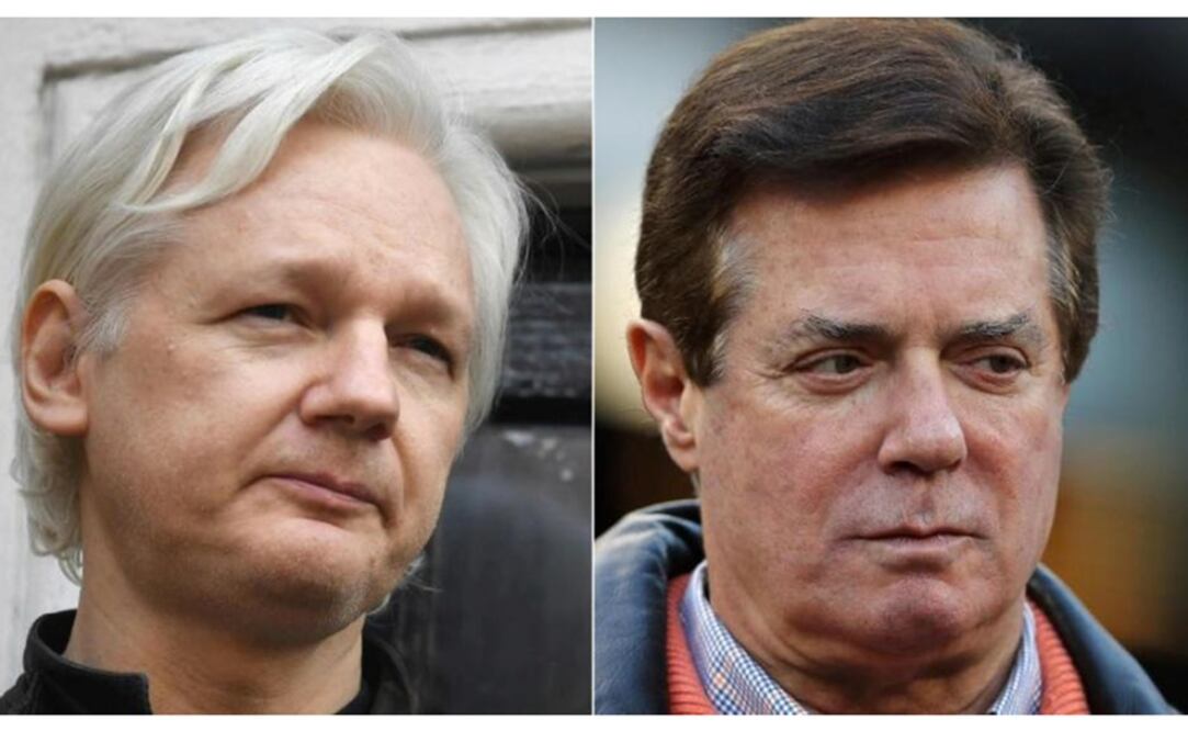 Julian Assange, izquierda. Paul Manafort, derecha. Foto: El Comercio Perú
