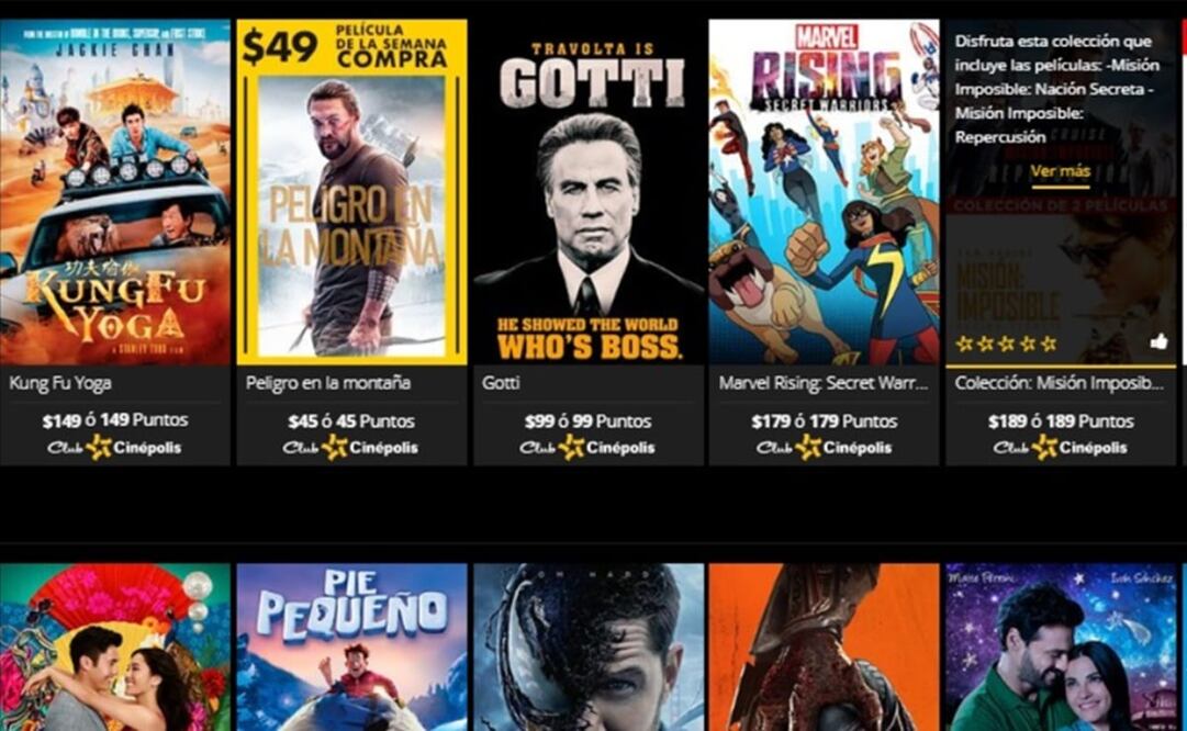 Foto: Captura de pantalla https://www.cinepolisklic.com/