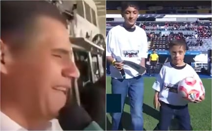 Lalo Luna cerca de llorar en transmisión de Televisa al ver a sus hijos en protocolo de la Liga MX