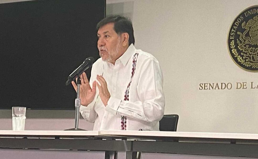 Gerardo Fernández Noroña, presidente del Senado, en rueda de prensa este 23 de abril del 2025. Foto: Luis Carlos Rodríguez / EL UNIVERSAL
