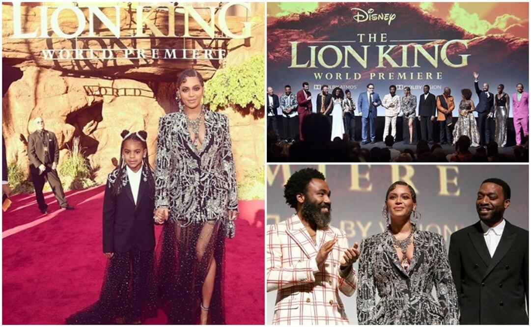 Beyoncé, que ha prestado su voz a Nala en este filme, estuvo acompañada por su hija Blue Ivy Carter. Fotos: Instagram Beyoncé