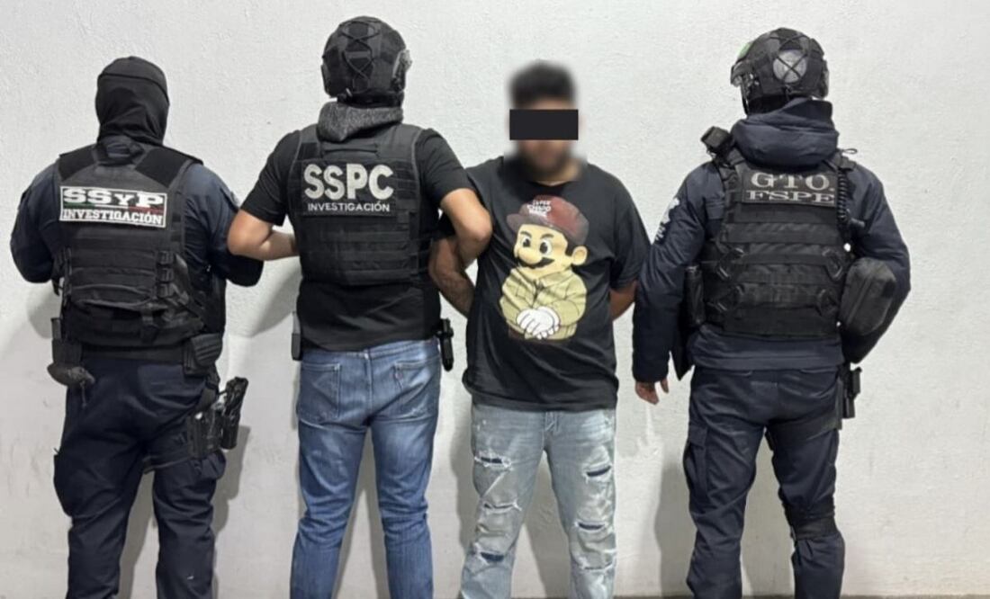 Captura a Edgar Eduardo "N", presunto líder de extorsionadores en Guanajuato (26/10/2025). Foto: Especial