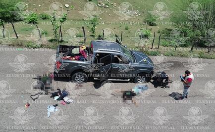 Captan desde el aire momentos después del enfrentamiento en Tepalcatepec