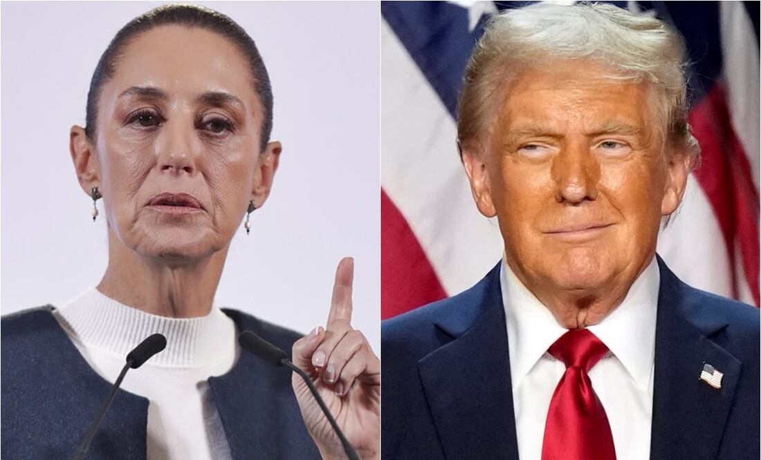 Claudia Sheinbaum, presidenta de México, y Donald Trump, presidente electo de EU. Foto: EL UNIVERSAL