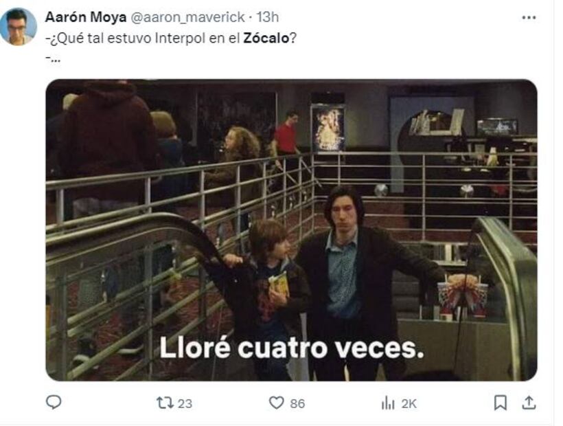 Los mejores memes que dejaron los internautas después del concierto de Interpol.
Foto Captura de pantalla.