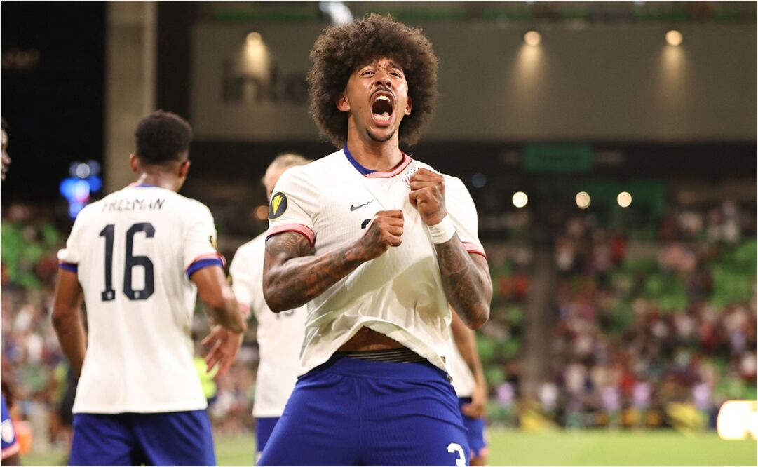 Chris Richards celebra su gol ante Arabia Saudita. FOTO: AFP