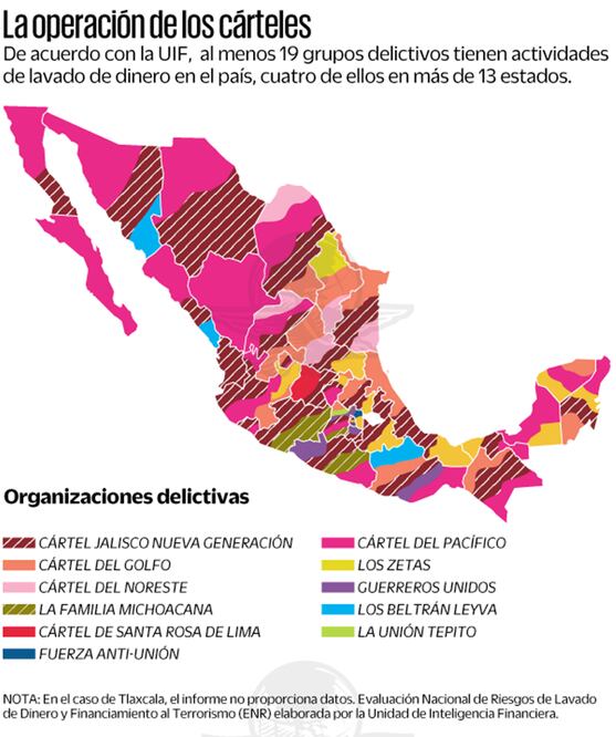 Cárteles del narco en México; el mapa de en dónde se encuentran