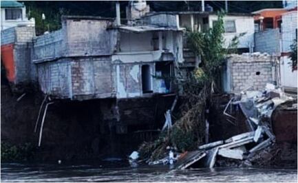 Se derrumba vivienda a orilla del río Tula; Hidalgo emite alerta naranja por lluvias