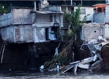 Se derrumba vivienda a orilla del río Tula; Hidalgo emite alerta naranja por lluvias
