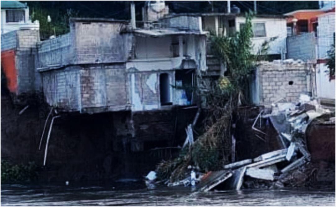 Se derrumba casa a la orilla del Río Tula. Foto: Especial