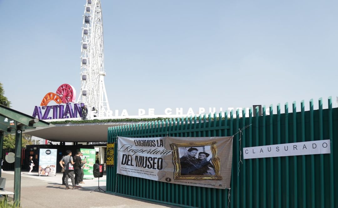 Habitantes de Xochimilco hicieron una clausura simbólica del Parque Aztlán como rechazo a la iniciativa de trasladar el Museo Dolores Olmedo a dicho lugar el  9 de diciembre de 2025 . Foto: Carlos Mejía / EL UNIVERSAL