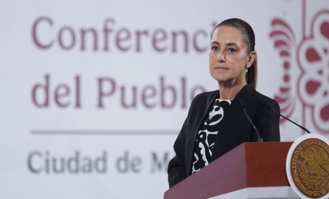Claudia Sheinbaum en la conferencia matutina del 2 de octubre en Palacio Nacional. Foto: Fernanda Rojas / EL UNIVERSAL