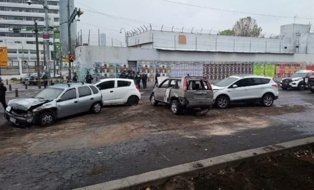 Choque en Eje 1 Norte deja seis personas heridas.
Foto: Especial.