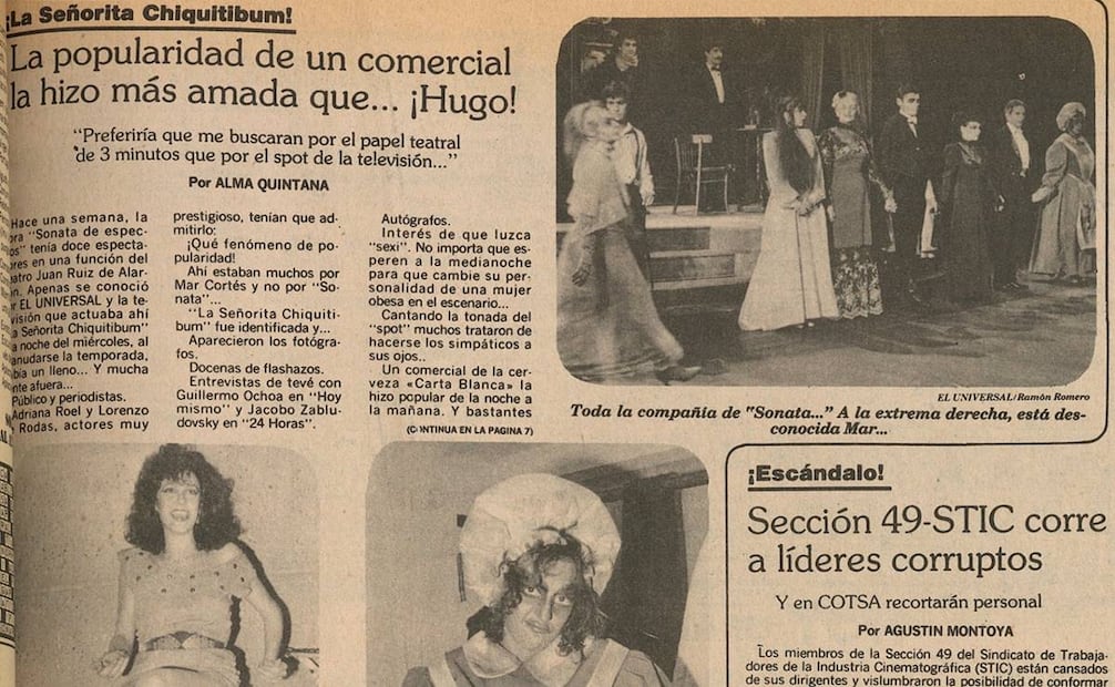 Sólo un mes atrás, Mar Castro había tenido un acercamiento con este diario por su trabajo en el teatro. Hemeroteca EL UNIVERSAL.
