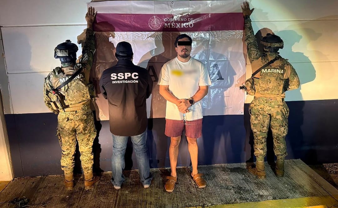 En un operativo de seguridad en Valladolid, Yuc. Detuvieron a Héctor Manuel “N”, "El Kado", presunto líder de una organización criminal involucrada en el tráfico de drogas y extorsión en Baja California. | Foto: Especial.
